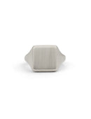 Silver Soft Square Signet Ring - Satin