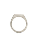 Silver Soft Square Signet Ring - Satin
