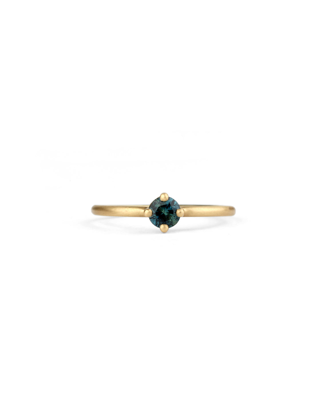 Teal Australian Sapphire Round Solo Engagement Ring