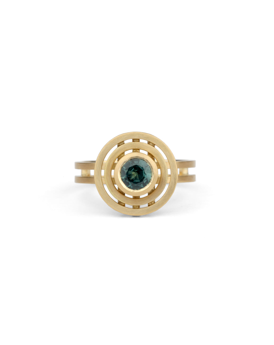Teal Sapphire Medium Double Nova Ring