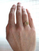 Teal Sapphire Mini Solar Ring