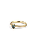 Australian Teal Sapphire Round Solo Wide Ring - 0.41ct