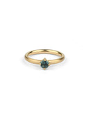 Australian Teal Sapphire Round Solo Wide Ring - 0.41ct