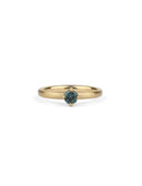 Australian Teal Sapphire Round Solo Wide Ring - 0.41ct