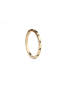 Fine band with tiny teal sapphires. 18ct yellow gold, polished finish.