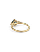 Montana Teal Sapphire and Natural Diamond Round Trio Ring