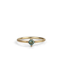 Bi-color Sapphire Square Solo Engagement Ring