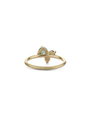 Teal Green Australian Sapphire and Natural Diamond Round Trio Cluster Ring