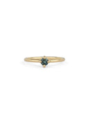 Australian Teal Sapphire Round Solo Engagement Ring - 0.24ct