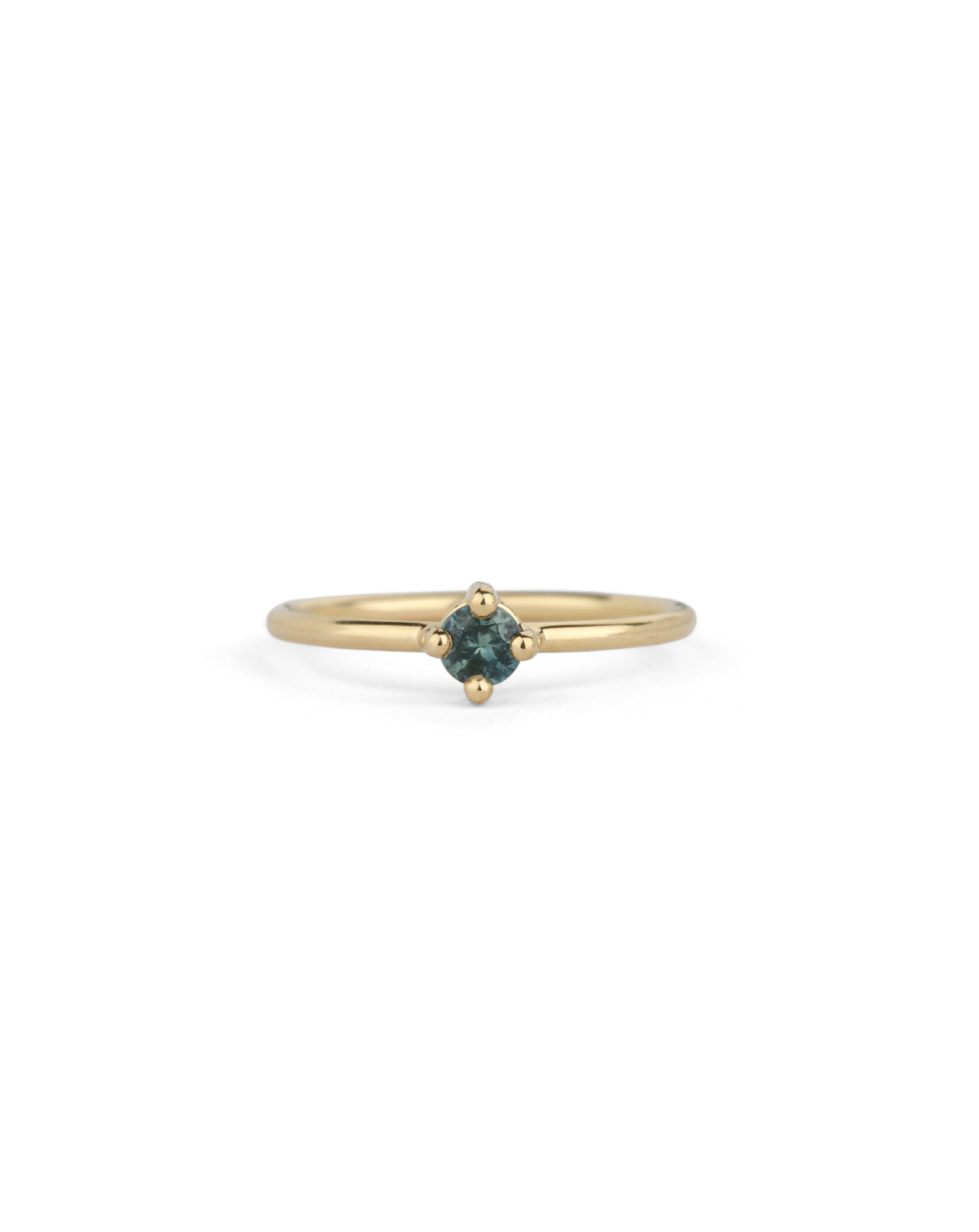Australian Teal Sapphire Round Solo Engagement Ring - 0.24ct