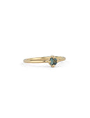 Australian Teal Sapphire Round Solo Engagement Ring - 0.24ct