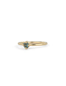 Australian Teal Sapphire Round Solo Engagement Ring - 0.24ct