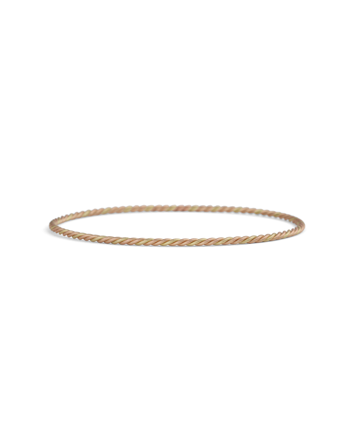 Rope style bangle with a mix of 18ct yellow and rose gold. 