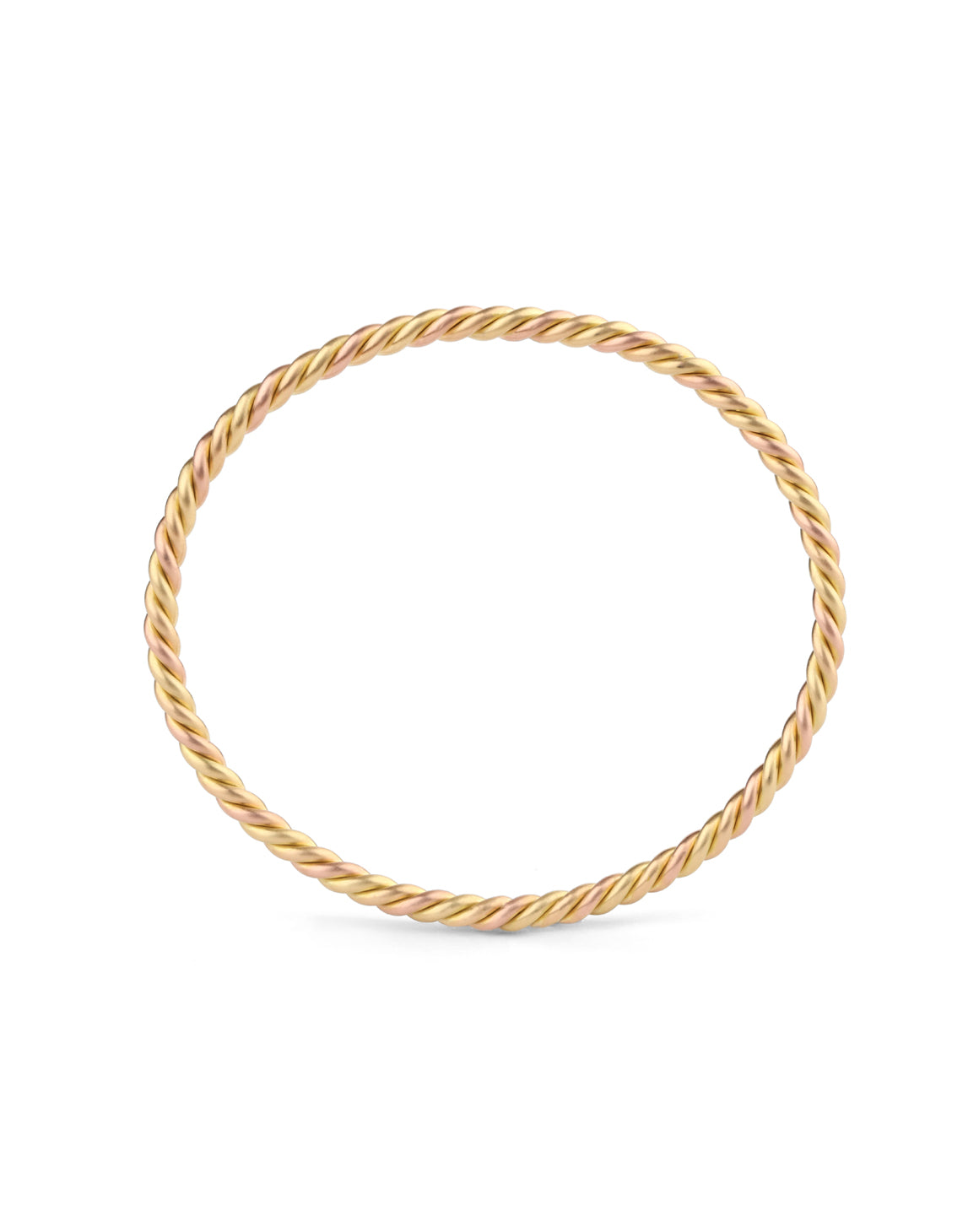 Three Strand Rope Bangle - mixed metal - standard