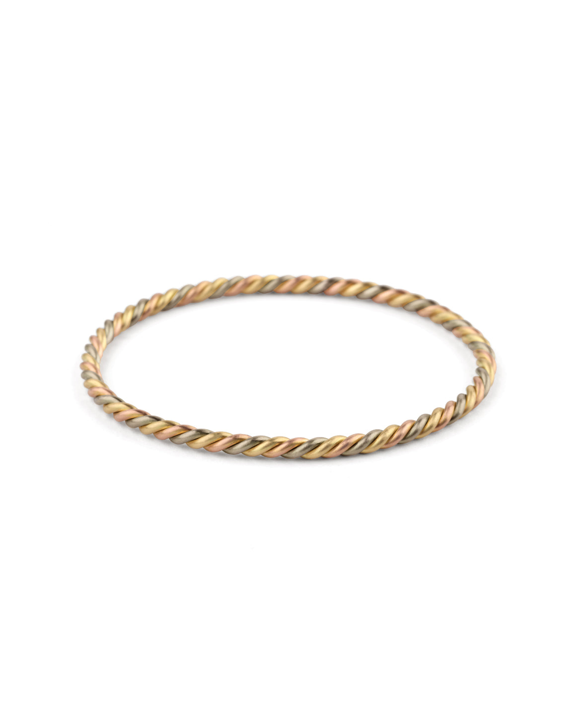Three Strand Rope Bangle - mixed metal - standard