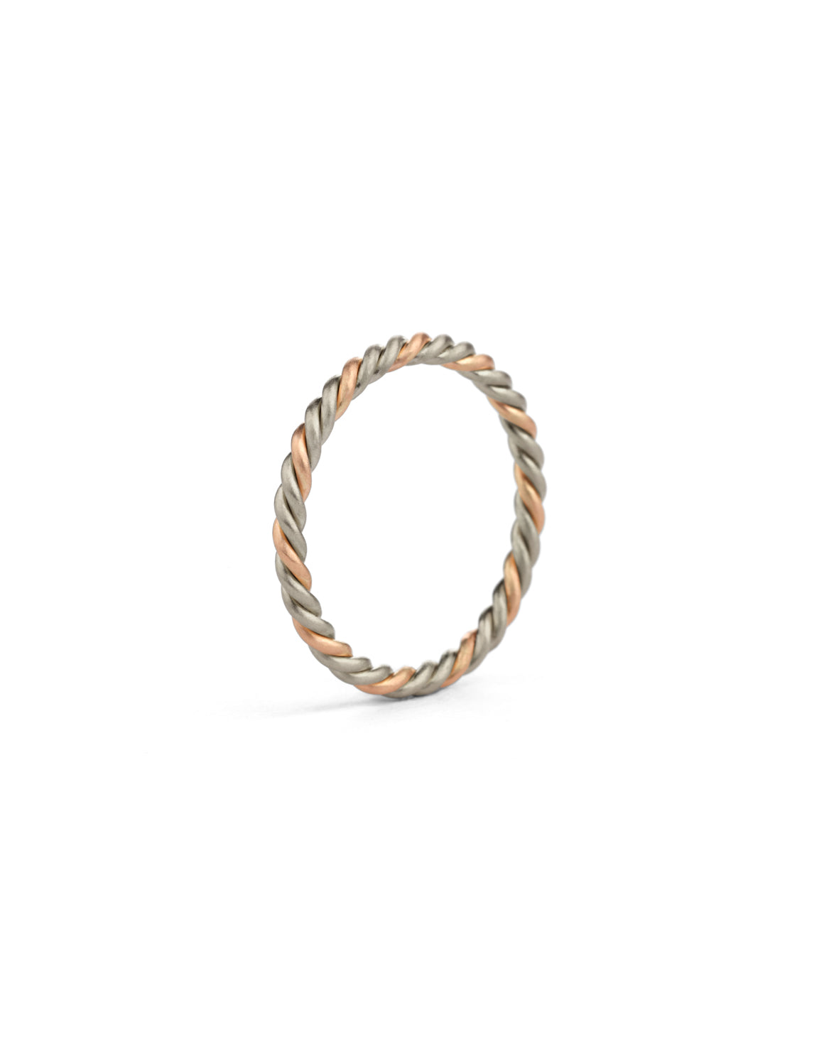 Three Strand Rope Ring - mixed metal - fine