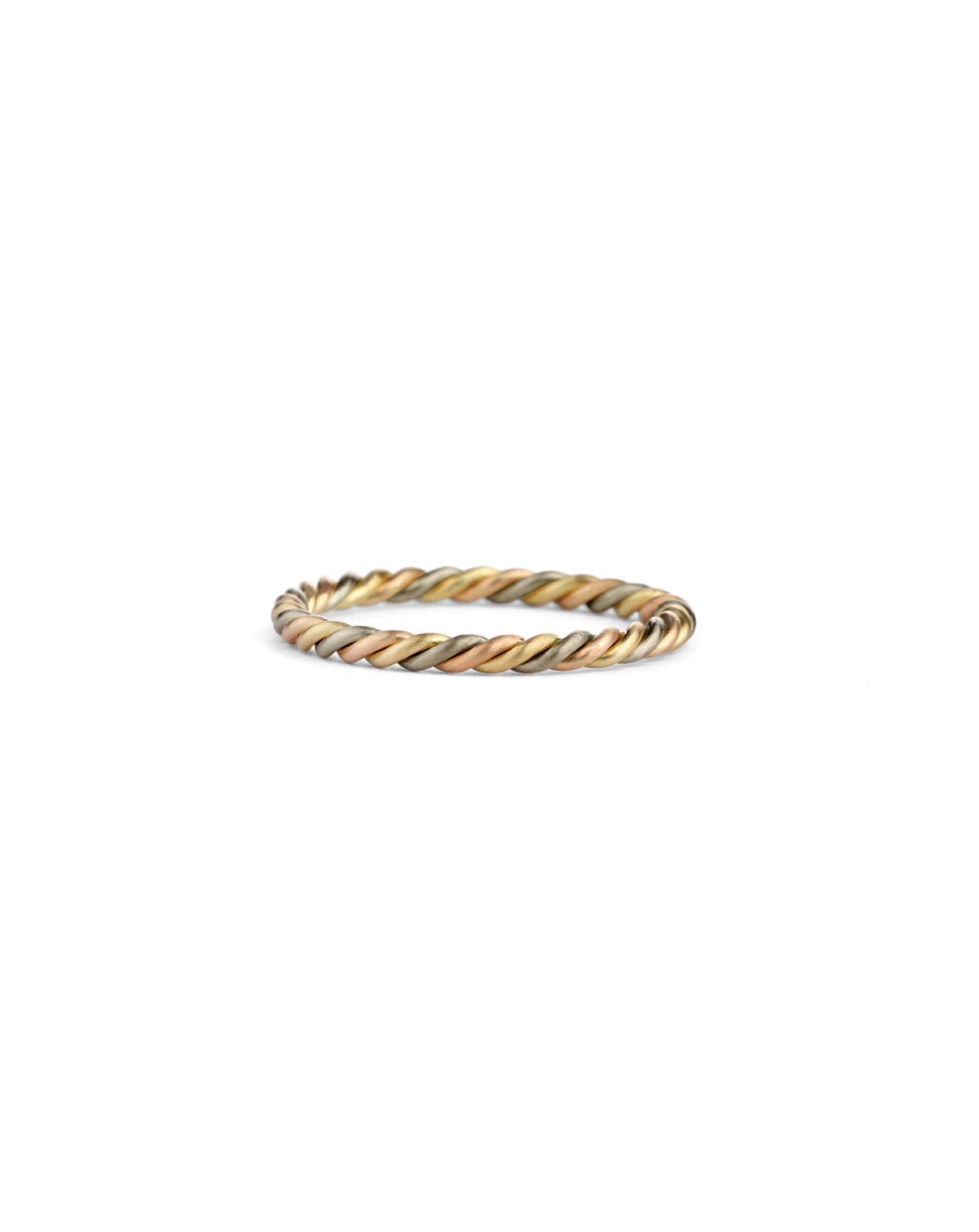 Three Strand Rope Ring - Multi Gold - Fine