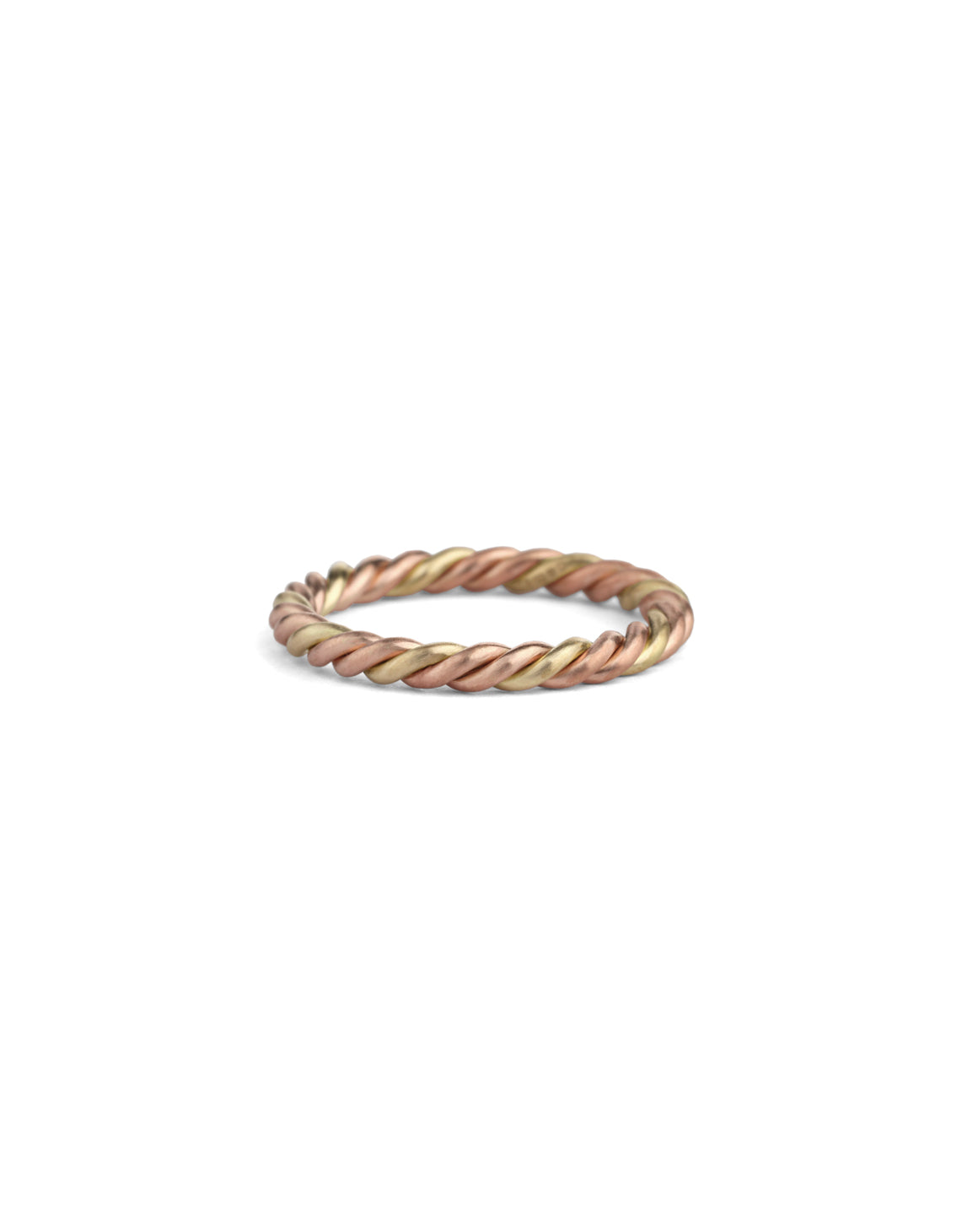 Three Strand Rope Ring - mixed metal - medium