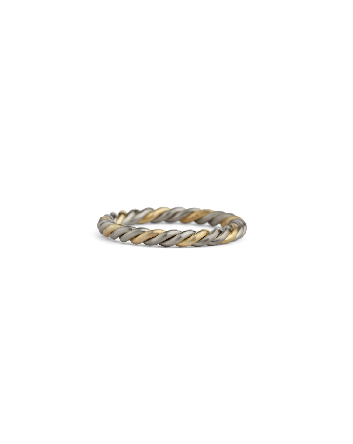 Three Strand Rope Ring - mixed metal - medium