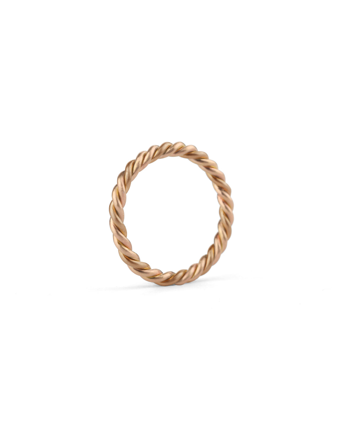 Rope style ring in 18ct rose gold, satin finish.