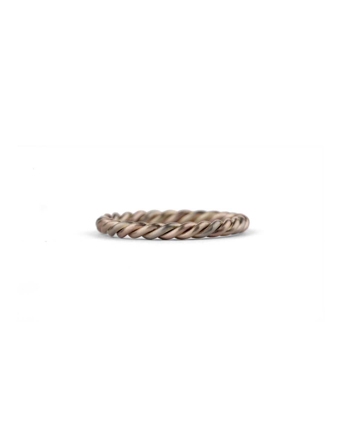 Rope style ring in 18ct white gold, satin finish.