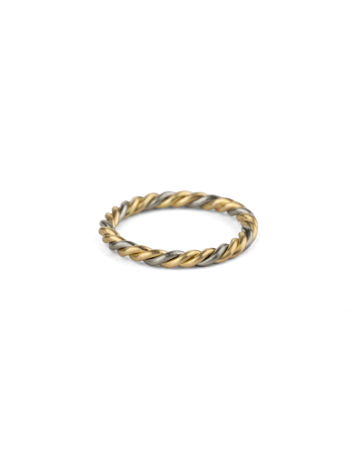 Rope style ring in 18ct yellow and white gold, satin finish.