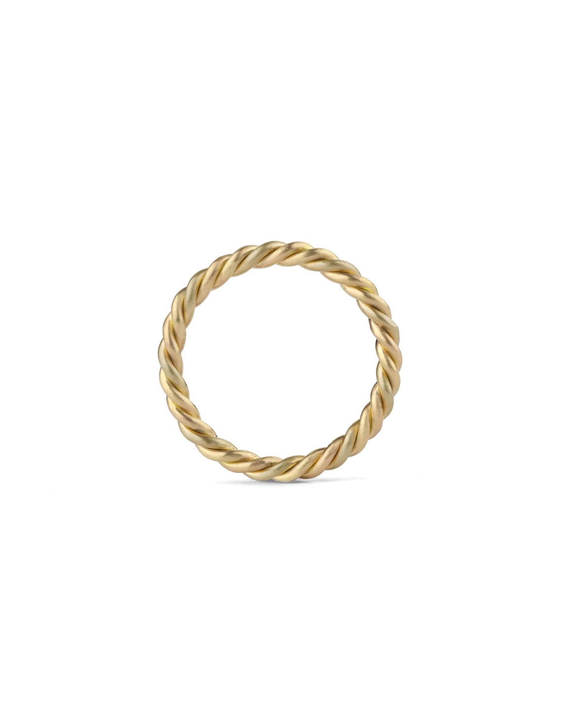 Rope style ring in 18ct yellow gold, satin finish.