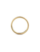 Three band wedding ring in 18ct yellow gold, satin finish. Side view.