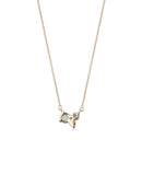 Aquamarine, Teal Tourmaline and Diamond Trio Birthstone Pendant