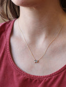 Aquamarine, Teal Tourmaline and Diamond Trio Birthstone Pendant