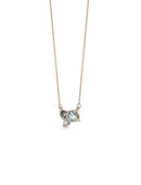 Aquamarine, Teal Tourmaline and Diamond Trio Birthstone Pendant