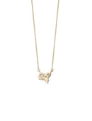 Yellow Sapphire, Green Sapphire and Diamond Trio Birthstone Pendant