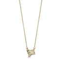 Yellow Sapphire, Green Sapphire and Diamond Trio Birthstone Pendant
