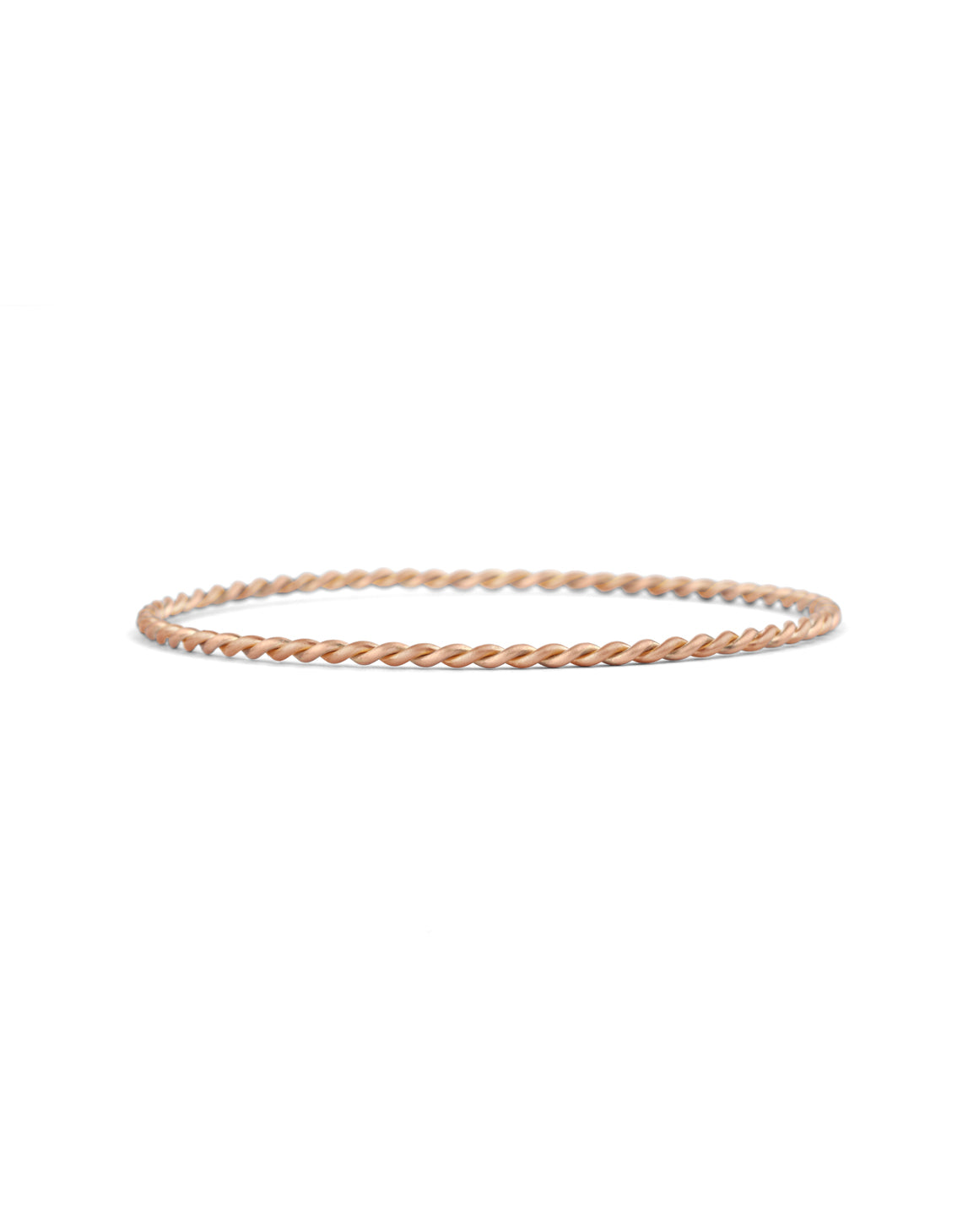 Rope style bangle bracelet.  18ct rose gold, satin finish.