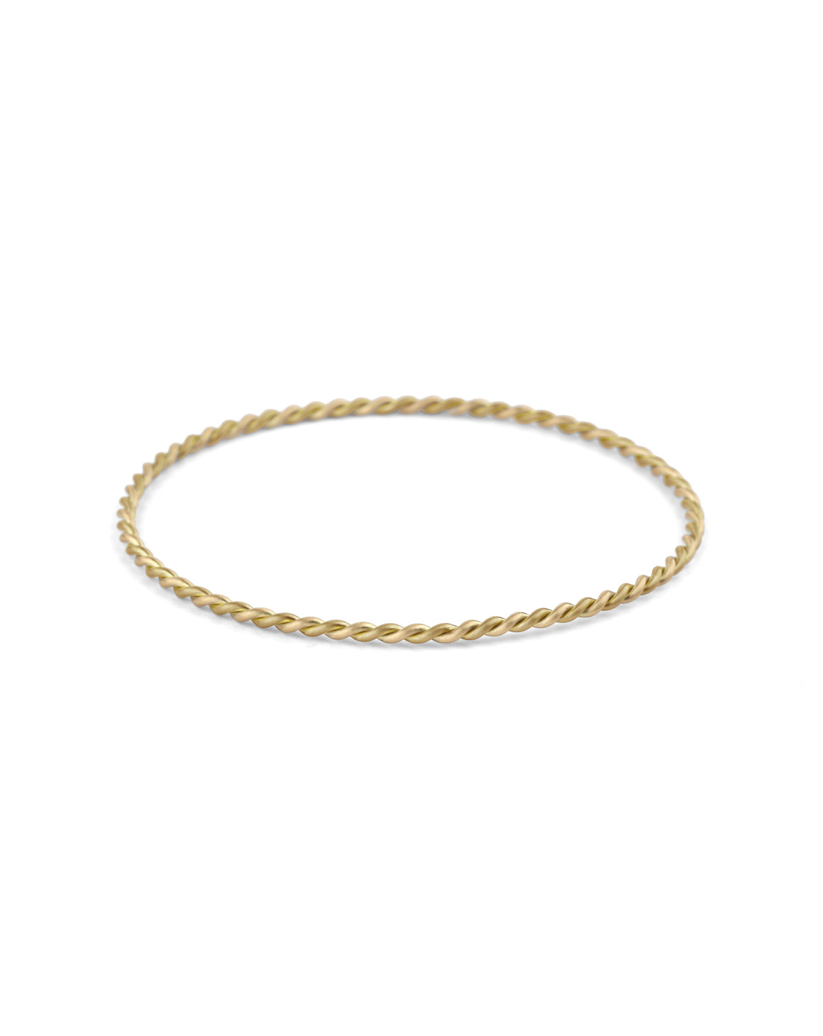 Rope style bangle bracelet.  18ct yellow gold, satin finish.