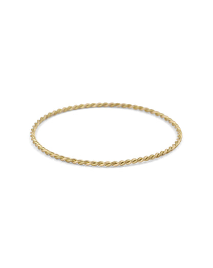 Rope style bangle bracelet.  18ct yellow gold, satin finish.