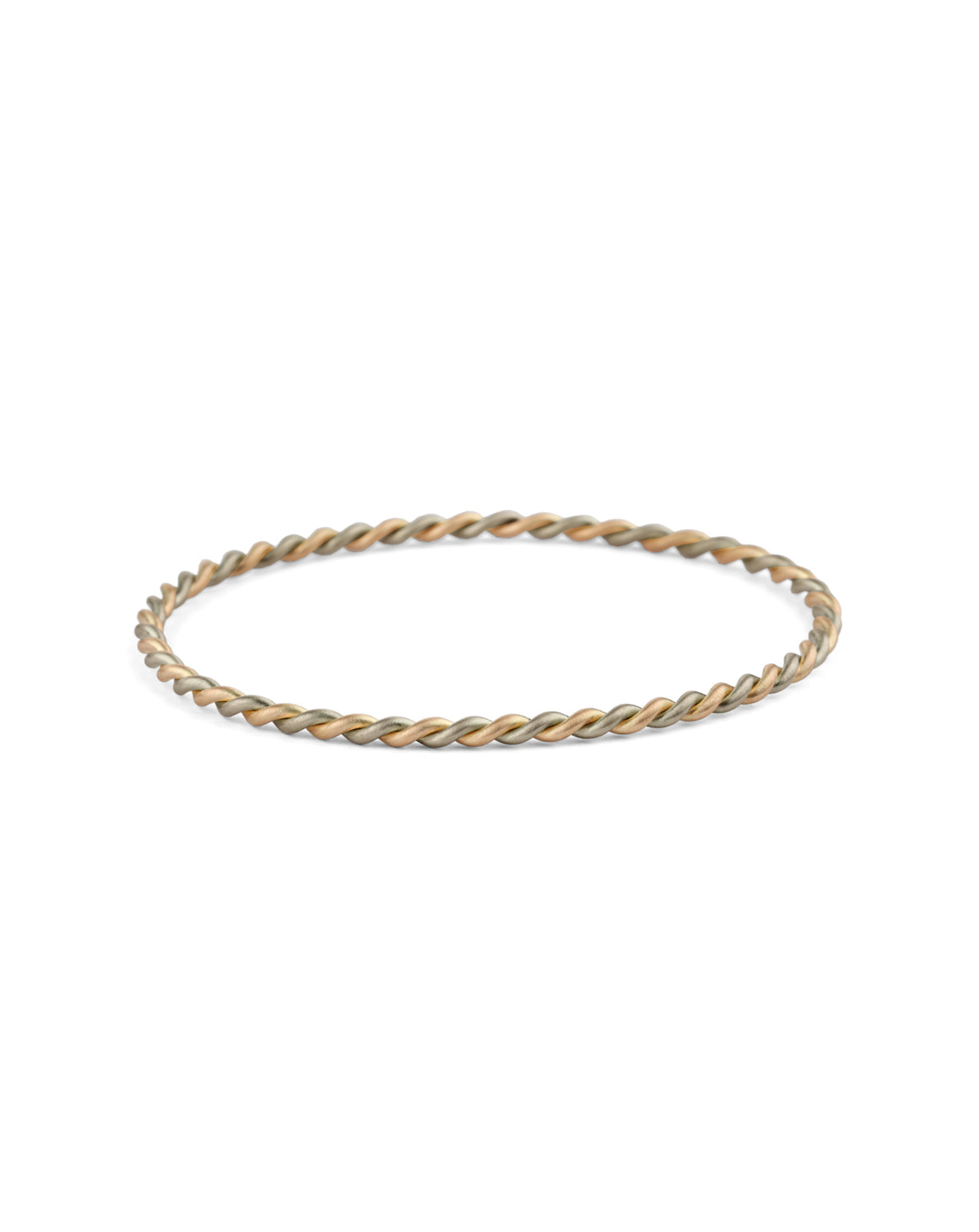 Two Strand Rope Bangle - mixed metal - standard