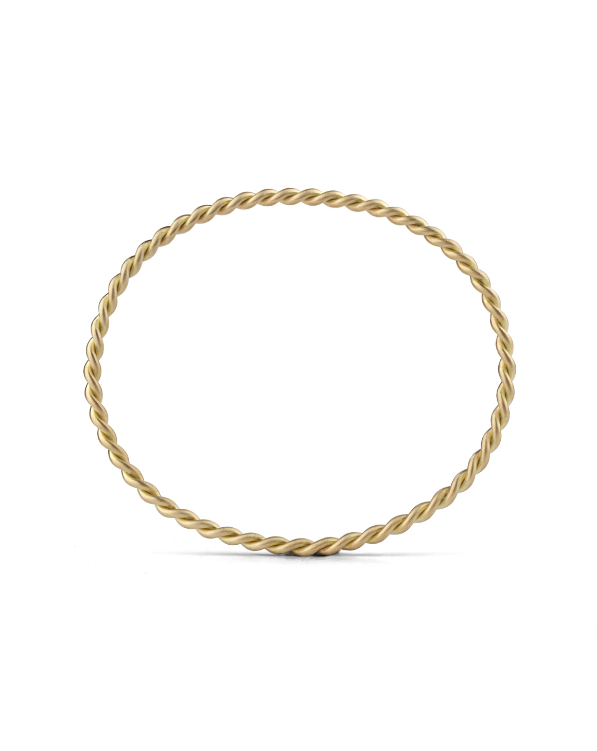 Rope style bangle bracelet. 18ct yellow gold, satin finish.