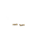 Rope style ear studs.  18ct yellow gold and white gold, satin finish.