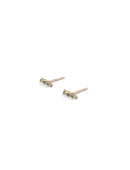Rope style ear studs.  18ct yellow gold and white gold, satin finish.