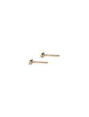 Rope style ear studs.  18ct yellow gold and white gold, satin finish. Side view.