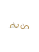 Stud earrings in an S shape. 18ct yellow gold, satin finish.
