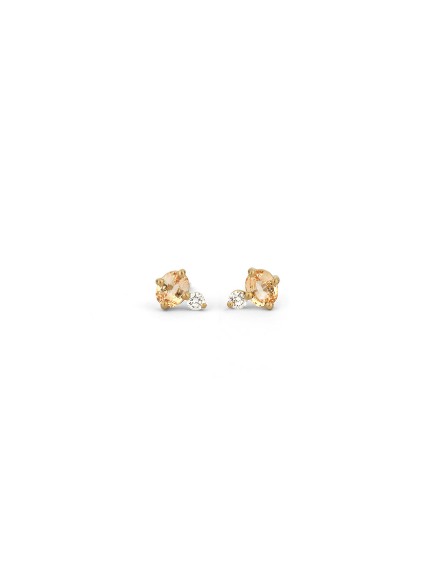 Yellow Oval Duo Earrings