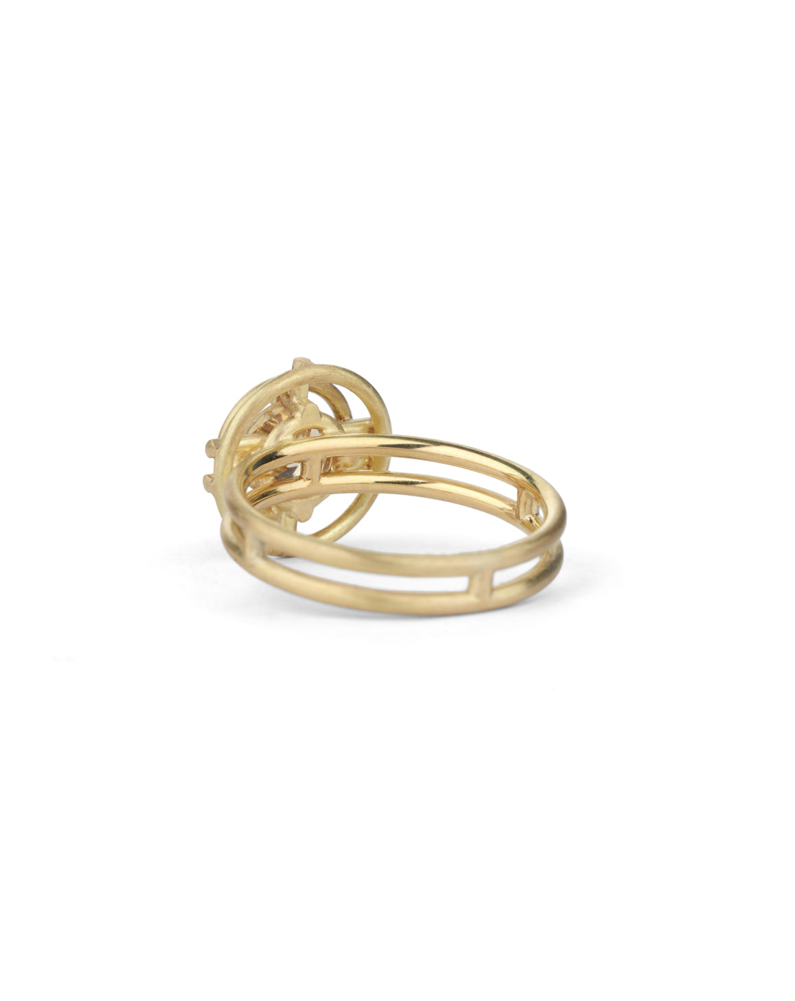 Yellow Sapphire Double Horizon Halo Ring