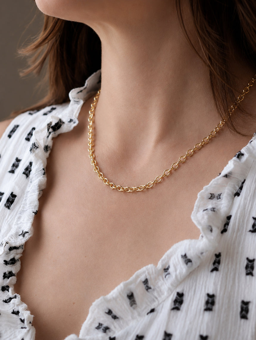 18ct Gold Ellipse Chain - Heavy