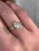 Marquise Lab Diamond Mirror Flute Ring