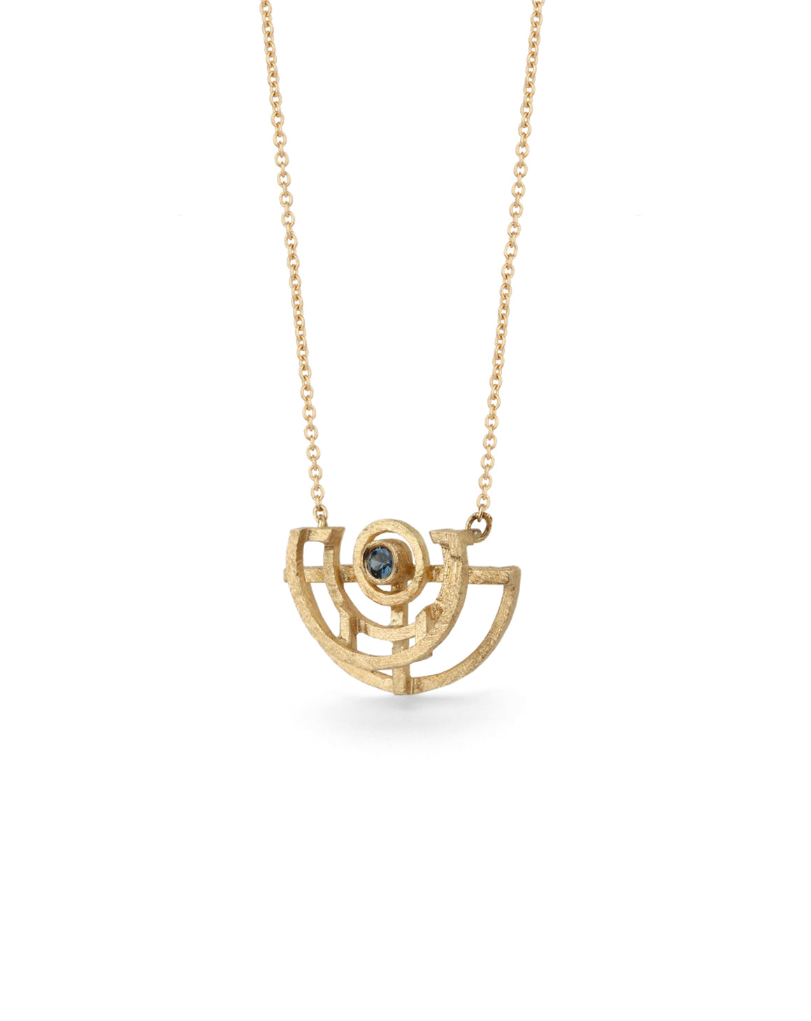 Blue Half Circle Medium Pendant