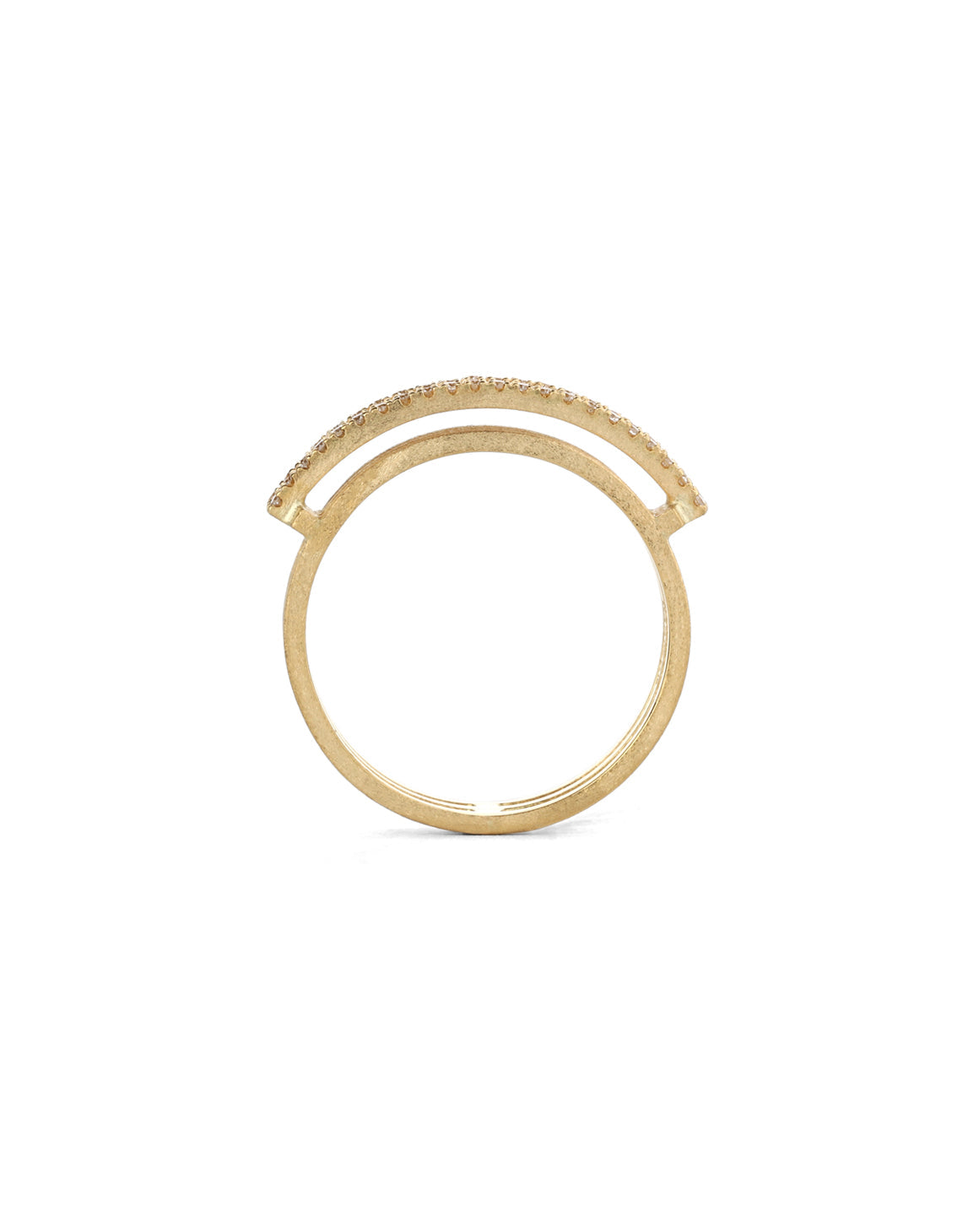 Diamond Line Arc Ring - single