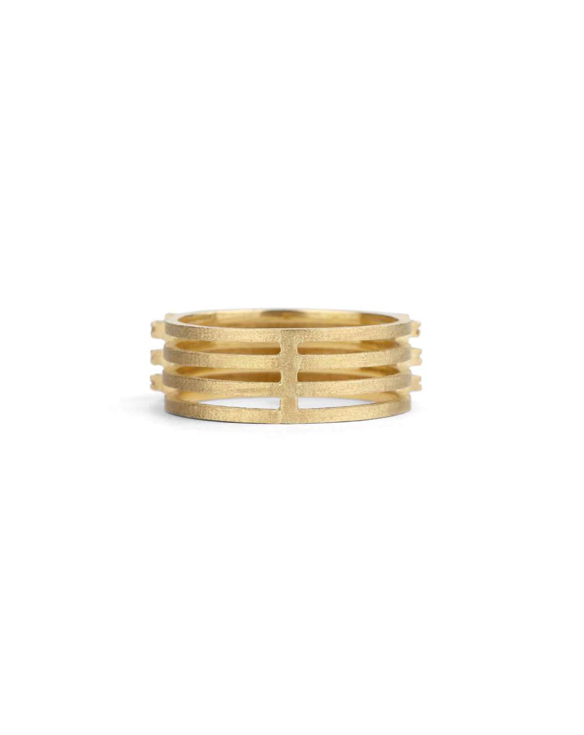Diamond Line Arc Ring - triple
