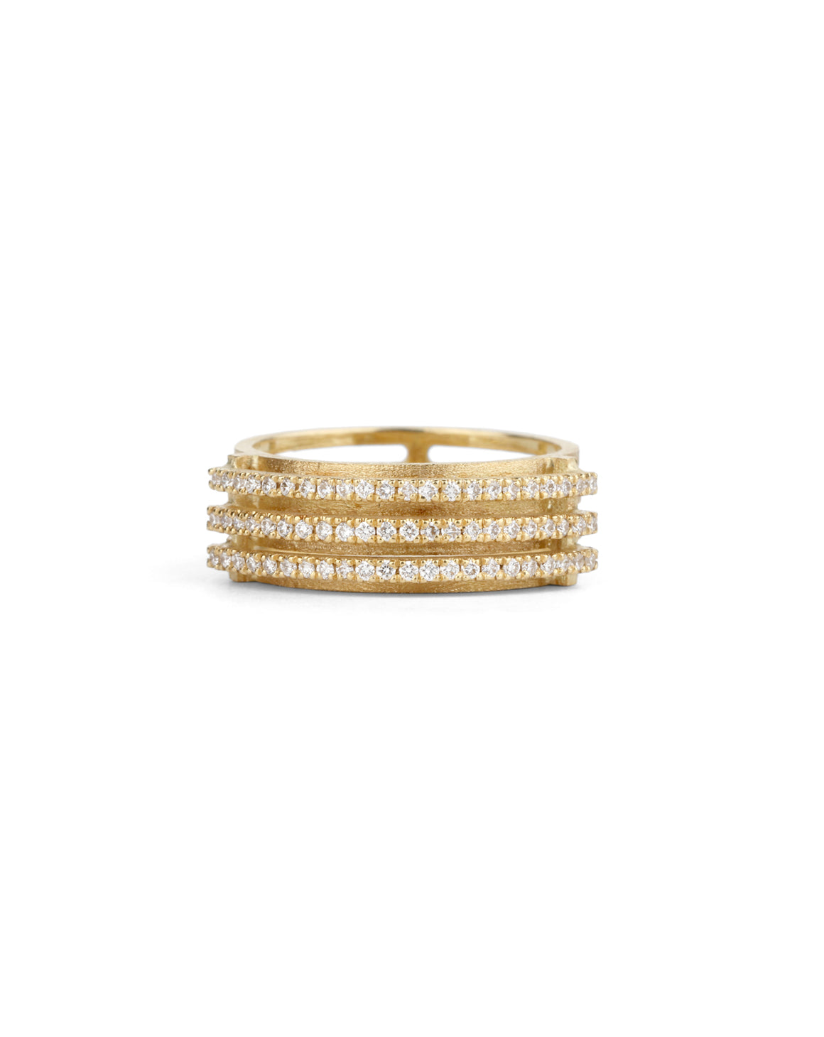 Diamond Line Arc Ring - triple